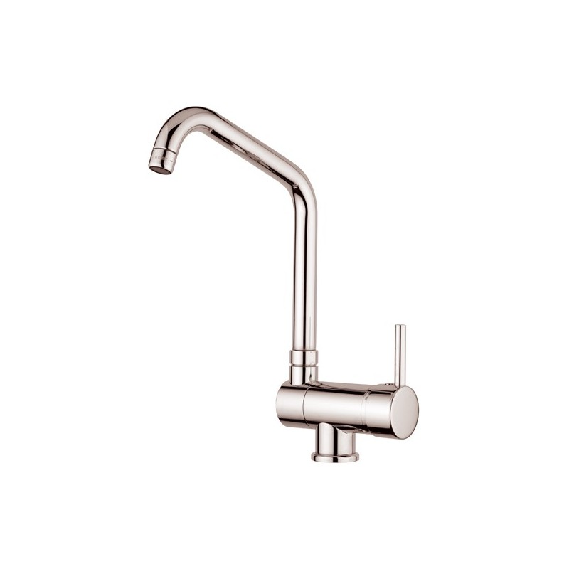 HI-TECH miscelatore cucina sottofinestra con canna abbattibile finitura nichel spazzolato