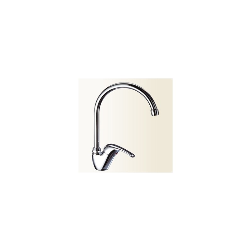 LINEA CUCINA Miscelatore per lavello con canna alta finitura bianco-cromo