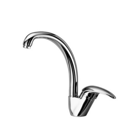 LINEA CUCINA Miscelatore per lavello con canna alta finitura bianco-cromo