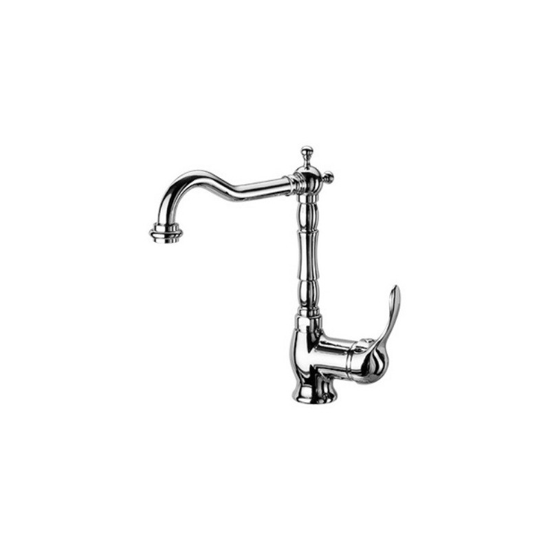 LINEA CUCINA Miscelatore per lavello con canna antica finitura nickel spazzolato