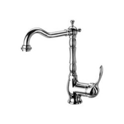 LINEA CUCINA Miscelatore per lavello con canna antica finitura granito bianco 88-cromo