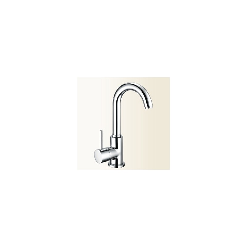 SIMPLY Miscelatore monocomando per lavabo con bocca alta finitura nickel spazzolato