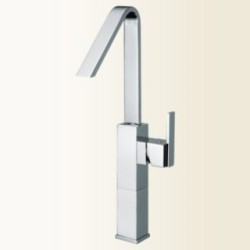 KLIP miscelatore monocomando lavabo con canna alta e prolunga 70 mm finitura nickel spazzolato