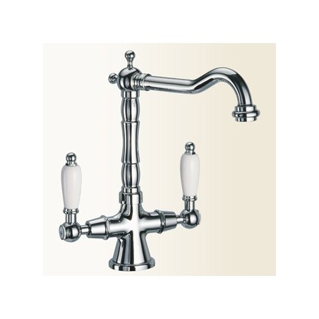 LOTUS Monoforo per lavabo con canna antica finitura vecchio bronzo