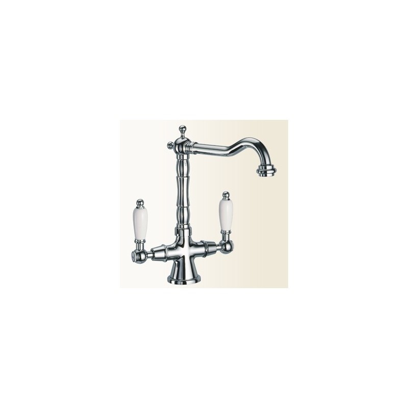 LOTUS Monoforo per lavabo con canna antica finitura vecchio rame