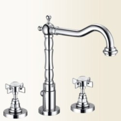 LIVINGSTONE batteria lavabo con canna alta finitura vecchio rame