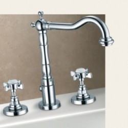 LIVINGSTONE batteria lavabo con canna alta finitura vecchio bronzo