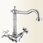 LIVINGSTONE monoforo lavabo con canna alta finitura  nickel