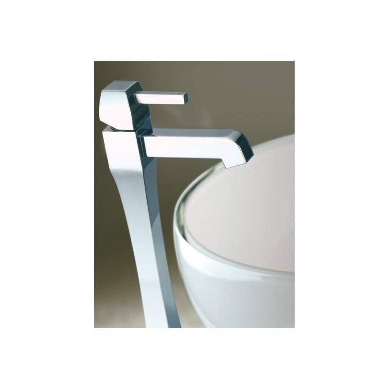 CHARLOTTE miscelatore monocomando lavabo alto senza scarico finitura nickel spazzolato