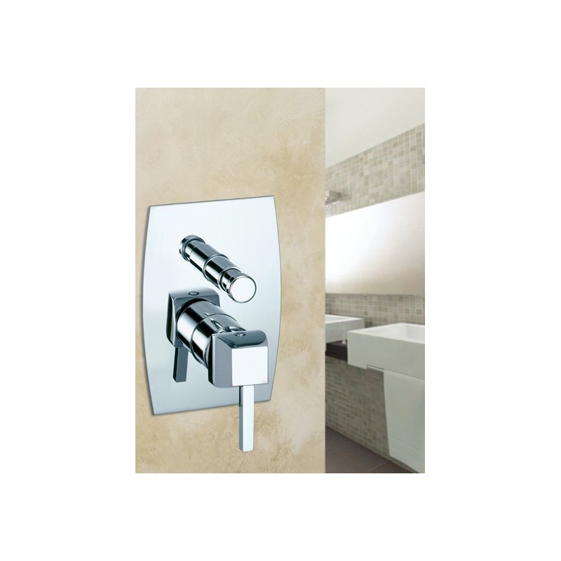 CHARLOTTE miscelatore monocomando doccia incasso con deviatore finitura nickel spazzolato