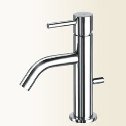 HEOS Miscelatore per bidet con bocca curva finitura nickel spazzolato