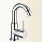 SIMPLY Miscelatore monocomando per bidet con bocca alta finitura nickel spazzolato