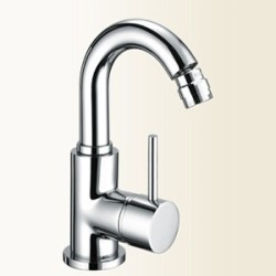SIMPLY Miscelatore per bidet con bocca alta finitura nickel spazzolato