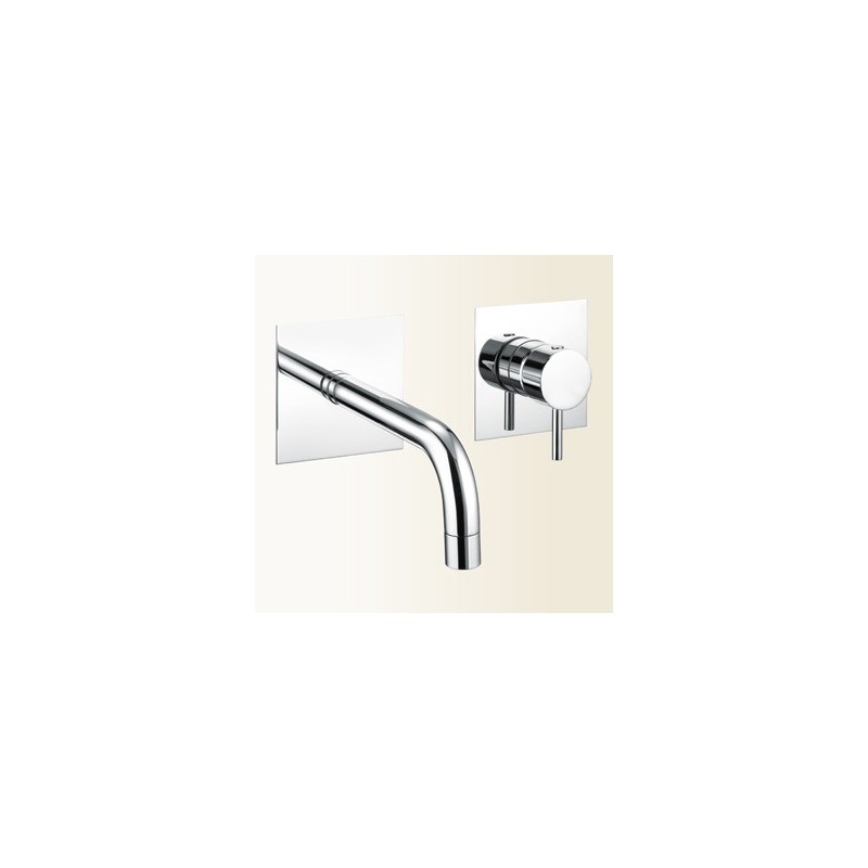 SIMPLY Miscelatore per lavabo ad incasso con bocca a parete finitura cromo