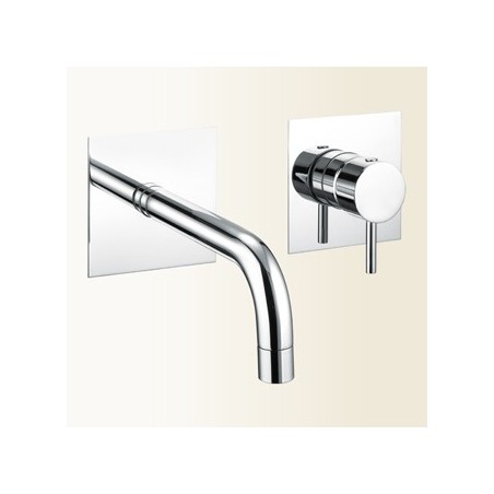 SIMPLY Miscelatore per lavabo ad incasso con bocca a parete finitura cromo