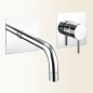 SIMPLY Miscelatore per lavabo ad incasso con bocca a parete finitura cromo