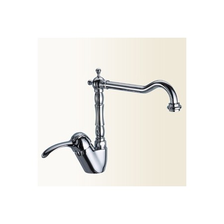 LINEA CUCINA Miscelatore per lavello con canna antica finitura bianco-cromo
