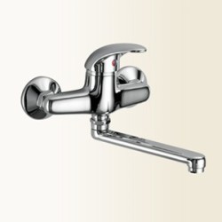 LINEA CUCINA Miscelatore per lavello a parete finitura bianco-cromo