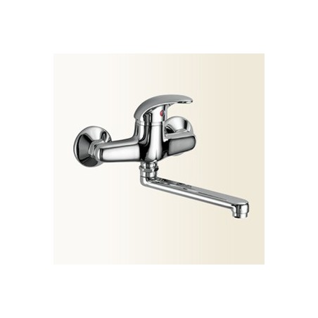 LINEA CUCINA Miscelatore per lavello a parete finitura bianco-cromo