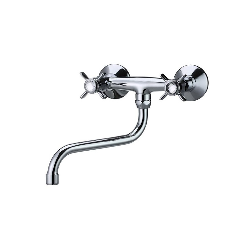 BIJOU monoforo lavello a parete bocca a S diam.18 finitura bronzo