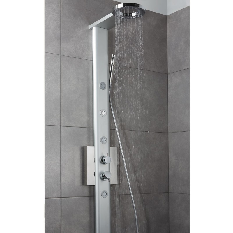 LUNA 3 PLUS colonna doccia con miscelatore monocomando finitura satinato