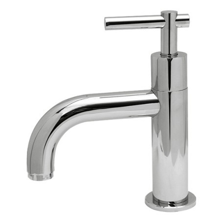 ROAMING MONOLEVA rubinetto lavabo collo di cigno finitura cromo con particolari in legno