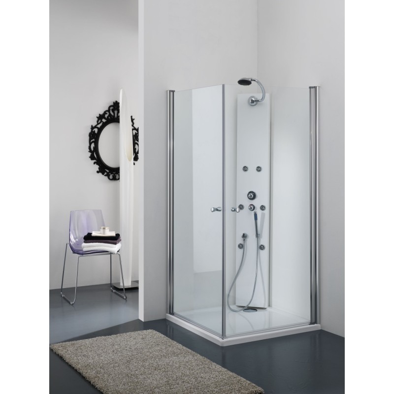 STAR Box doccia Angolare a battente finitura cromo 80 cm trasparente (misura 78/80-78/90 h.185)