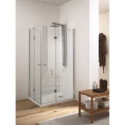 SKA Box doccia Angolare 2 battenti + 2 fisse finitura cromo 80-100 cm DX SX trasparente (misura 77/80-97/100 h.185)