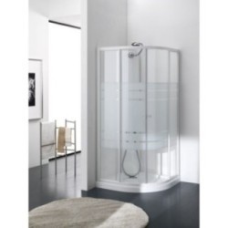 TAKO Box doccia Circolare scorrevole finitura argento satinato 80 cm trasparente (misura 78/80-78/90 h.185)