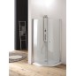 OASIS Box doccia circolare a battente finitura bianco 90 cm trasparente (misura 88/90-88/90 h.185 raggio 55)