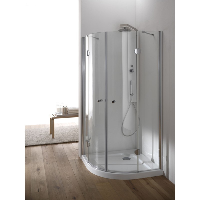 HAWA Box doccia Circolare finitura argento satinato 90 cm trasparente (misura 88/90-88/90 h.185 raggio 55)