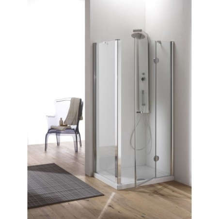 ARTIKA DOOR Porta battente finitura cromo 70 cm trasparente (misura 68/73 h.185)