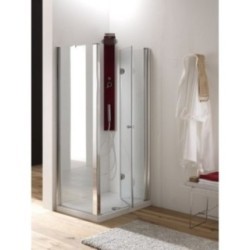 HIDRA DOOR Porta pieghevole finitura cromo 73 cm trasparente (misura 68/73 h.195)