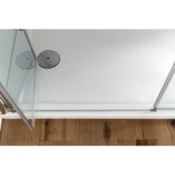 MIRA DOOR Porta battente pieghevole finitura argento satinato 155 cm trasparente (misura 150/155 h.185)