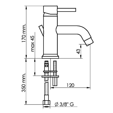 MINIMA rubinetto monocomando lavabo con scarico 1" 1/4 finitura cromo