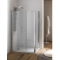 SIRIO DOOR Porta battente finitura argento satinato 95 cm trasparente (misura 90/95 h.195)