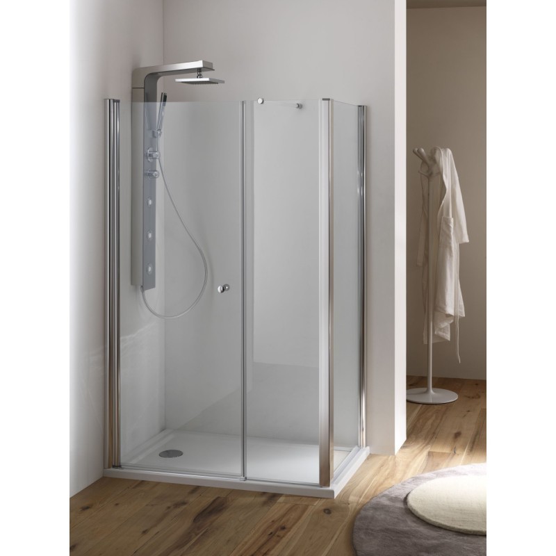 SIRIO DOOR Porta battente finitura argento satinato 115 cm trasparente (misura 110/115 h.195)