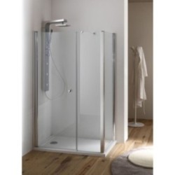 SIRIO DOOR Porta battente finitura argento satinato 120 cm trasparente (misura 115/120 h.195)