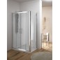 KAMA DOOR Porta 2 ante scorrevoli + 2 ante fisse finitura bianco 200 cm trasparente (misura 195/200 h.195)