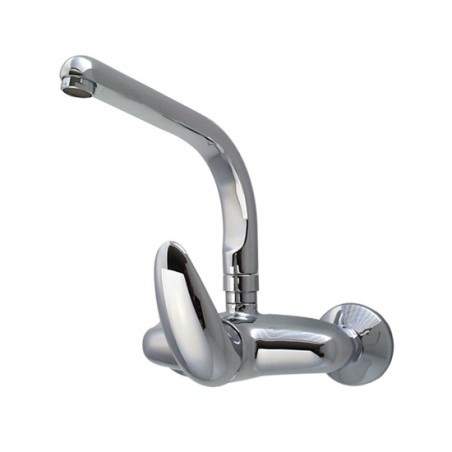LISCAMM rubinetto lavello a parete bocca fusa finitura cromo