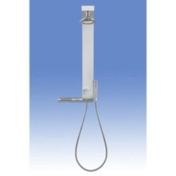 GEMMA pannello doccia senza miscelatore, soffione tondo finitura satinato