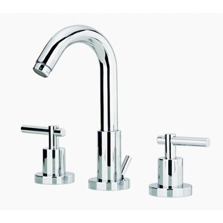 ROAMING MONOLEVA batteria lavabo 3 fori con scarico 1" 1/4 finitura cromo