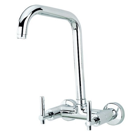 ROAMING MONOLEVA gruppo lavello a parete bocca a "U" finitura cromo