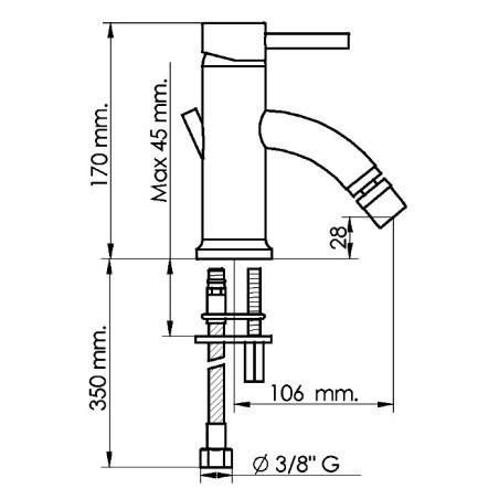 MINIMA rubinetto monocomando bidet con scarico 1" 1/4 finitura cromo