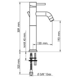 MINIMA rubinetto monocomando lavabo prolungato  con scarico 1" 1/4 finitura cromo