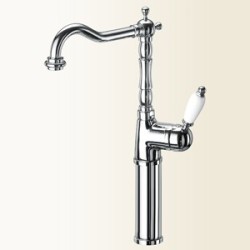 PARENTESI miscelatore monocomando lavabo canna alta antica girevole finitura cromo-oro