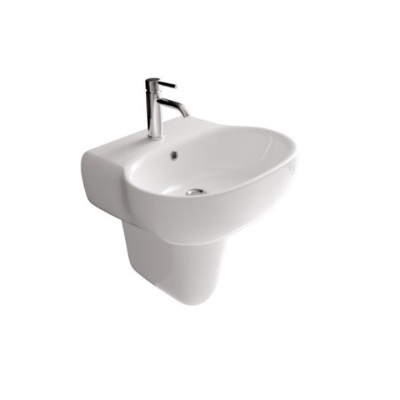ERGO lavabo cm 55x48xh18, monoforo + semicolonna
