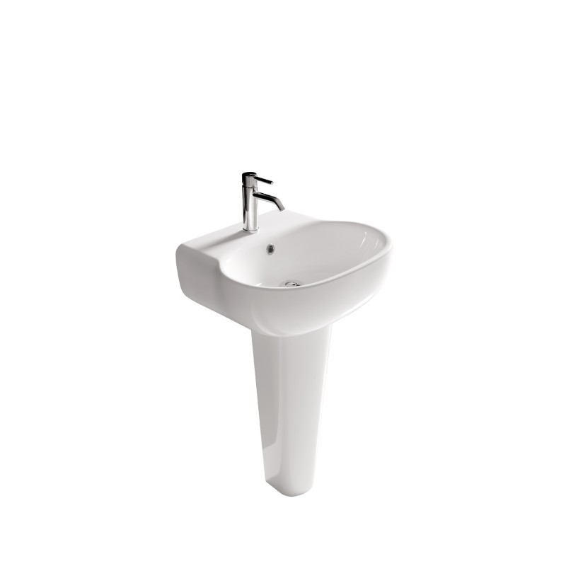ERGO lavabo cm 55x48xh18, monoforo + colonna