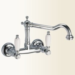 LOTUS Gruppo lavello a parete con canna alta antica finitura granito