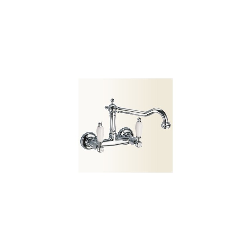 LOTUS Gruppo lavello a parete con canna alta antica finitura granito